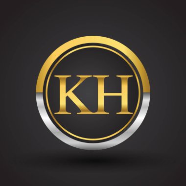 Gümüş ve altın harfler kh vektör çizim