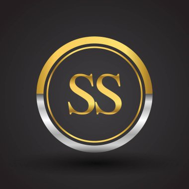 Gümüş ve altın harfler ss vektör çizim
