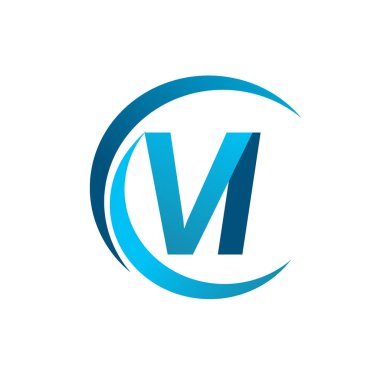 Mavi vektör çizim VI mektuplar