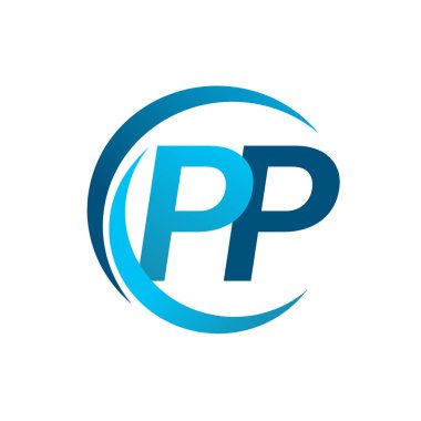 mavi mektuplardan pp vektör çizim