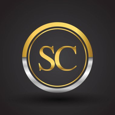 Gümüş ve altın harfleri sc vektör çizim