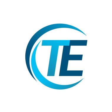 Mavi vektör çizim te harfler