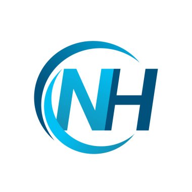 Mavi vektör çizim nh harf