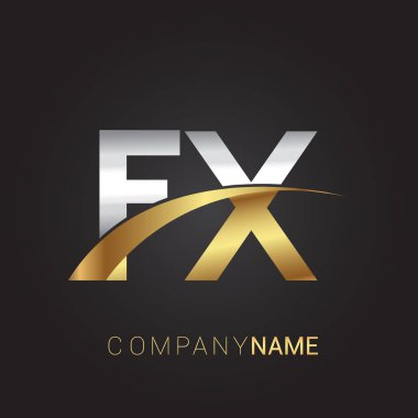 Gümüş ve altın harfler illüstrasyon vektör fx