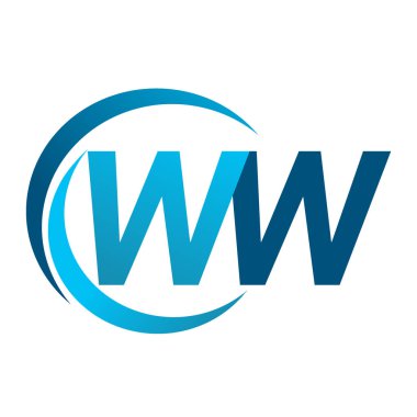 mavi mektuplardan ww vektör çizim