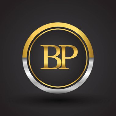 Gümüş ve altın harfler bp vektör çizim