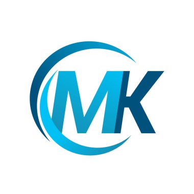 Mavi vektör çizim mk mektuplar