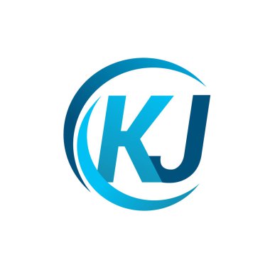 Mavi vektör çizim kj mektuplar