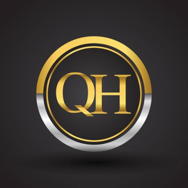 Gümüş ve altın harfler qh vektör çizim