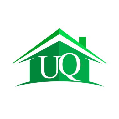 Yeşil ev arka planda beyaz harfler Uq