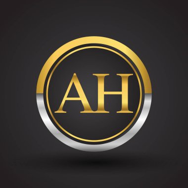 Gümüş ve altın harfler illüstrasyon vektör ah