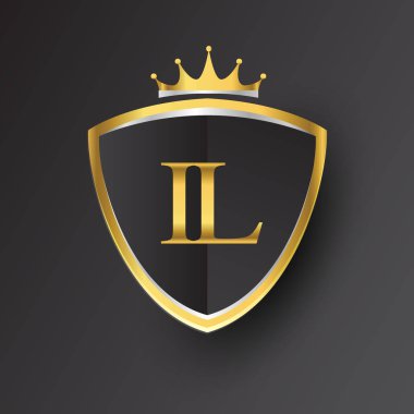 Il vektör çizim altın harfler