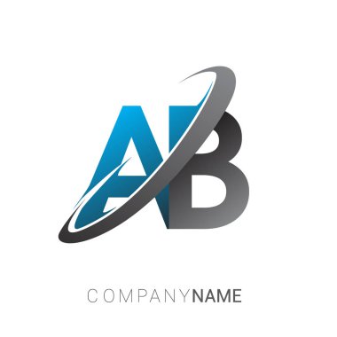 mavi ve siyah harfler ab vektör çizim