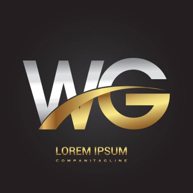 Gümüş ve altın harfler wg çizimi vektör