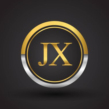 Gümüş ve altın harfler jx vektör çizim
