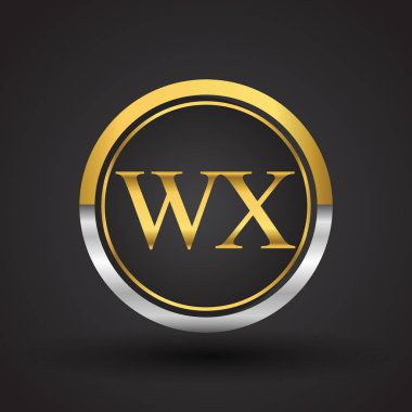 Gümüş ve altın harfler wx vektör çizim