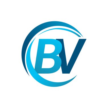 Mavi vektör çizim bv mektuplar