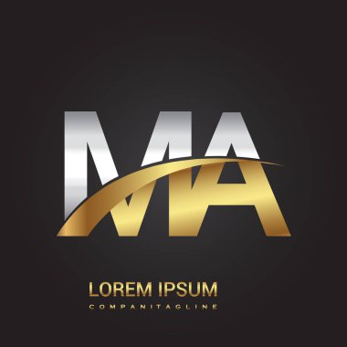 Gümüş ve altın harfler Ma illüstrasyon vektör
