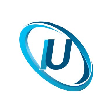 Mavi vektör çizim IU mektuplar