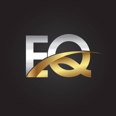 Gümüş ve altın harfler eq çizimi vektör