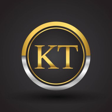 Gümüş ve altın harfler kt vektör çizim