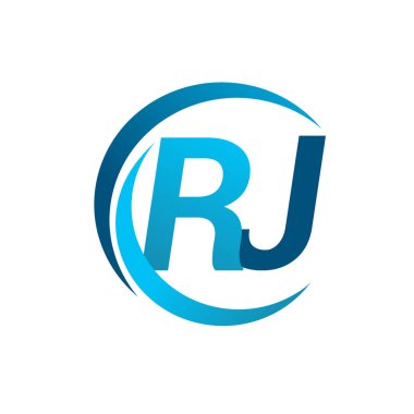 Mavi vektör çizim rj mektuplar