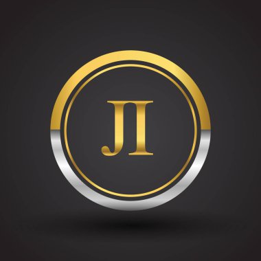 Gümüş ve altın harfler ji vektör çizim