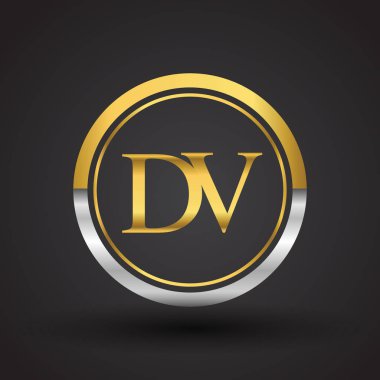 Gümüş ve altın harfler dv vektör çizim