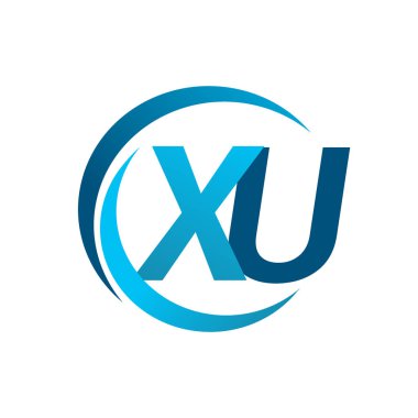 mavi mektuplardan xu vektör çizim