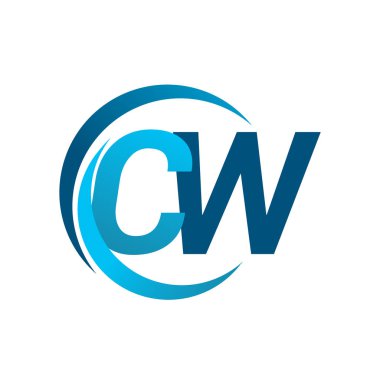 mavi mektuplardan cw vektör çizim