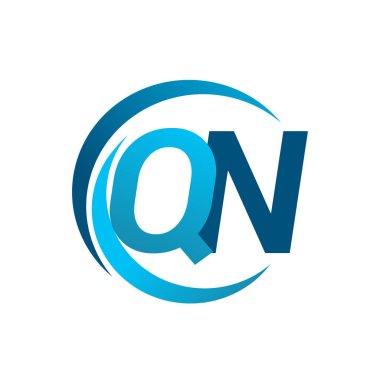 mavi mektuplardan qn vektör çizim