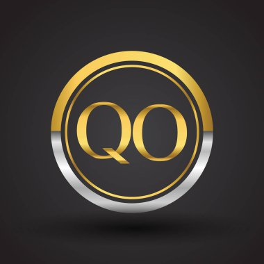 Gümüş ve altın harfler qo vektör çizim