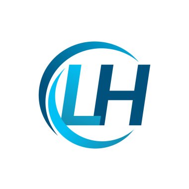 Mavi vektör çizim lh mektuplar