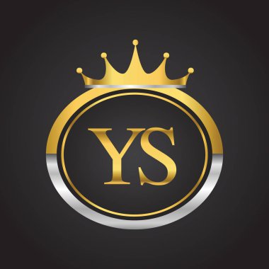 Gümüş ve altın harfler ys vektör çizim
