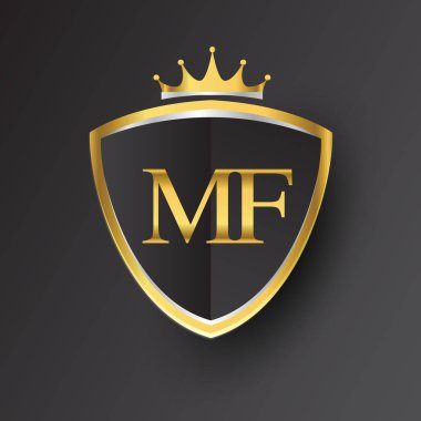 Altın harfler mf vektör çizim
