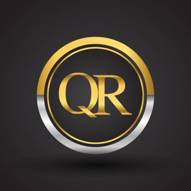 qr vektör çizim gümüş ve altın harfler