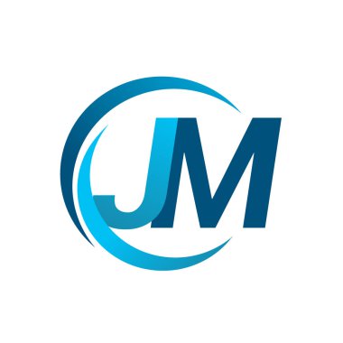 mavi mektuplardan jm vektör çizim