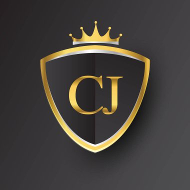 Altın harfler cj vektör çizim