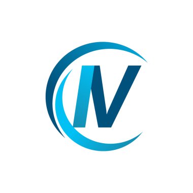 Mavi vektör çizim IV mektuplar