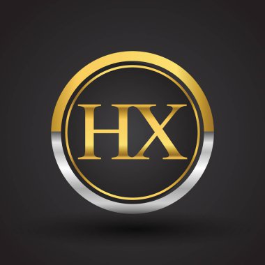 Gümüş ve altın harfler hx vektör çizim