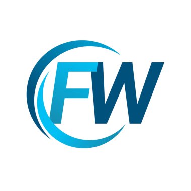 mavi mektuplardan fw vektör çizim