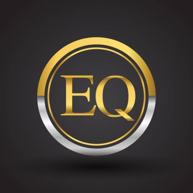 Gümüş ve altın harfler eq vektör çizim