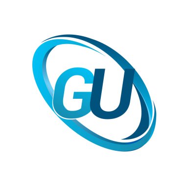 Mavi vektör çizim gu mektuplar