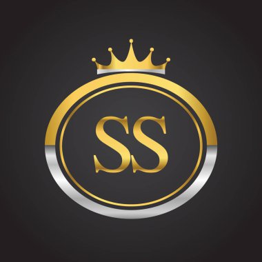 Gümüş ve altın harfler ss vektör çizim