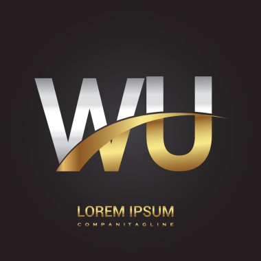 Gümüş ve altın harfler Wu illüstrasyon vektör