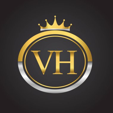 Gümüş ve altın harfler vh vektör çizim