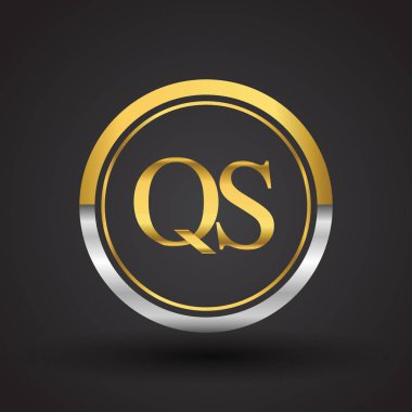 Gümüş ve altın harfler qs vektör çizim