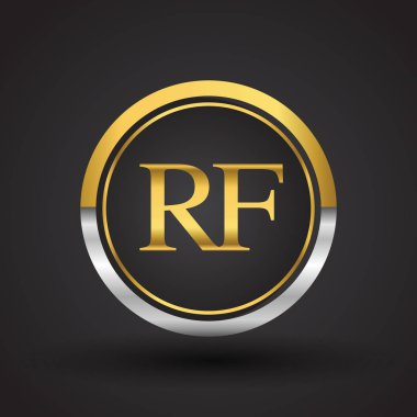 rf vektör çizim gümüş ve altın harfler