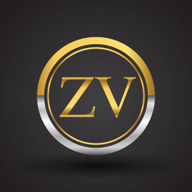 Gümüş ve altın harfler zv vektör çizim