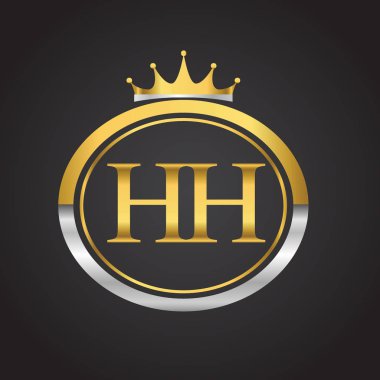 Altın harfler hh vektör çizim